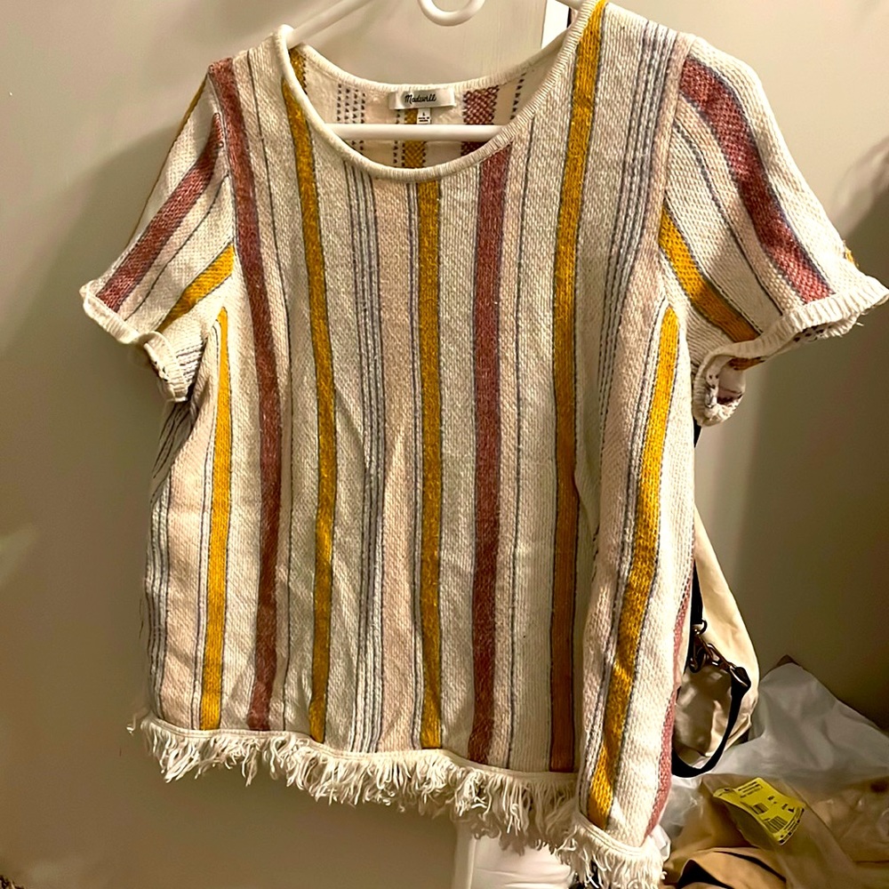 Madewell striped short sleeve sweater